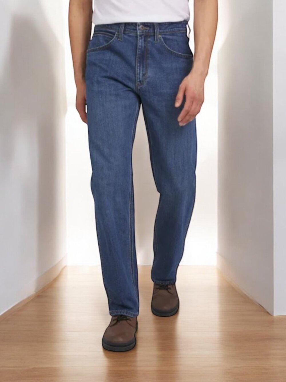 Wrangler men's classic Straight Leg Jeans Regular Fit Cotton Blue Size 40x32